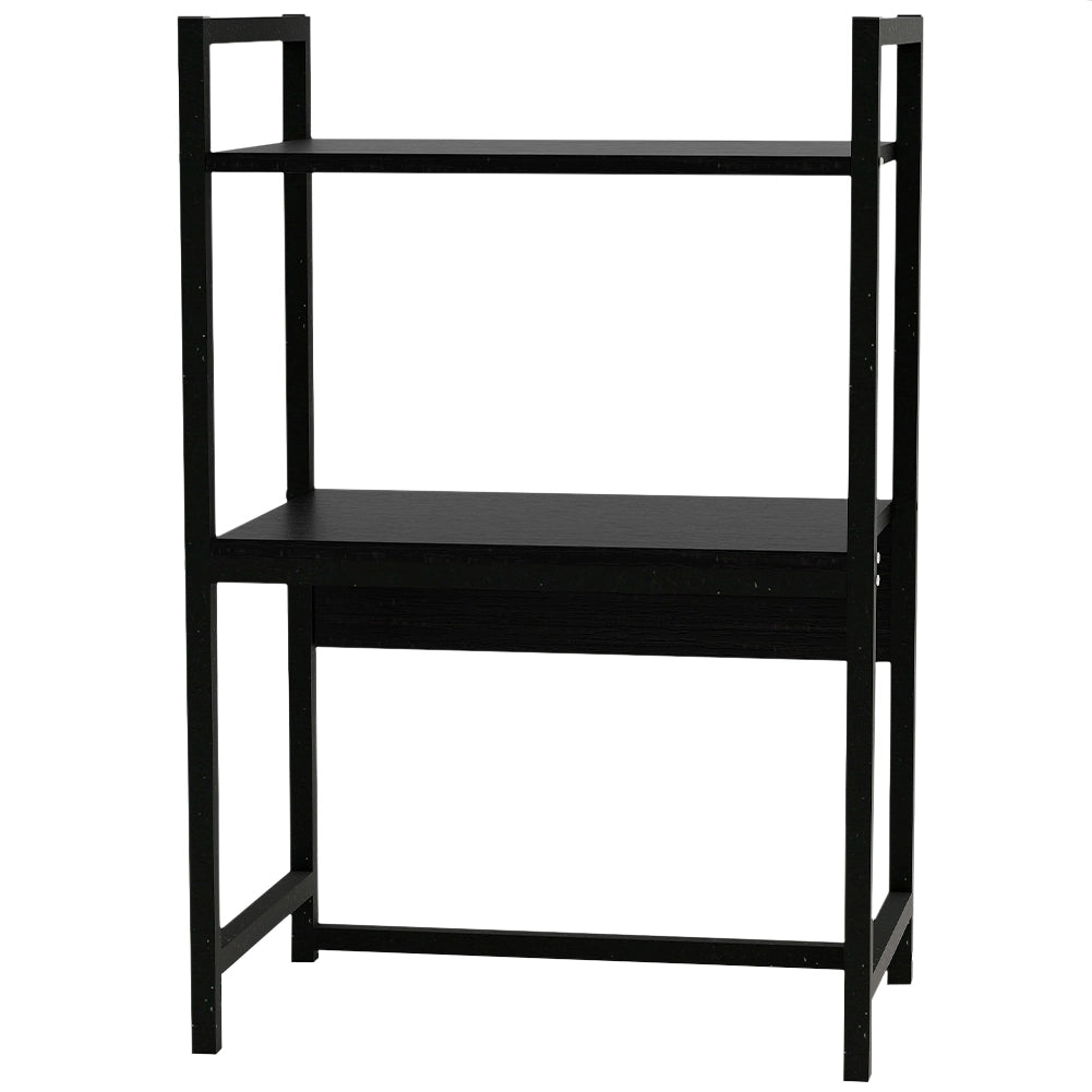Scaffale da Scrivania Multiuso 3 Ripiani 53x35x80 cm per Stampante Ufficio in MDF Nero