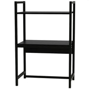 Scaffale da Scrivania Multiuso 3 Ripiani 53x35x80 cm per Stampante Ufficio in MDF Nero