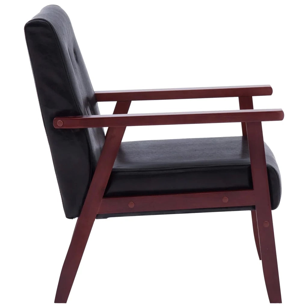 Set divano 2 pezzi 158 x 67 x 73,5 cm similpelle nera 02_0019538