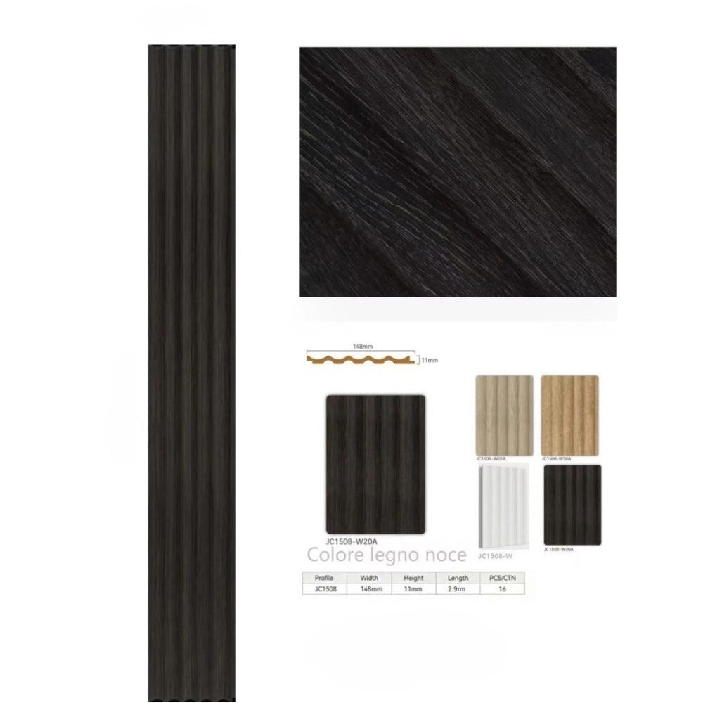 Trade Shop - Pannello Decorativo 3d Effetto Noce 148x290 Cm Rivestimento Parete In Ps -