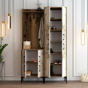 Eufemia, Mobile da Ingresso 16 Paia, 120x35x200h cm Marrone Noce