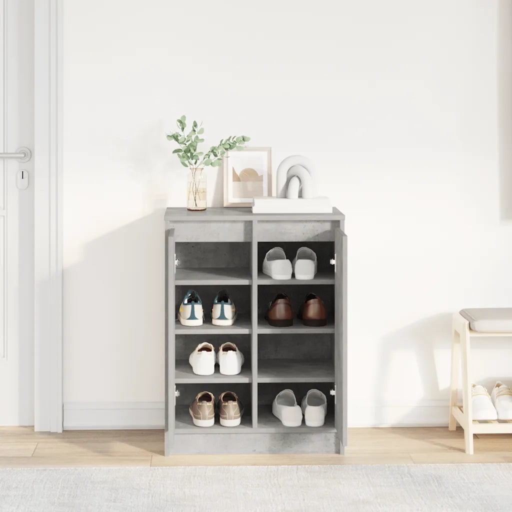 vidaXL Scarpiera Grigio Cemento 57x34x76 cm in Legno Multistrato