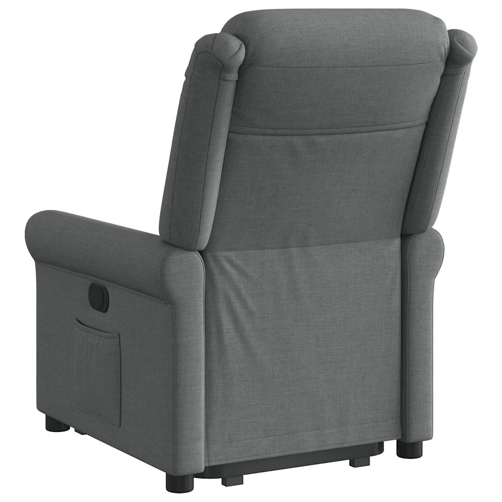 Poltrona Alzapersona Reclinabile Grigio Scuro in Tessuto 3303315