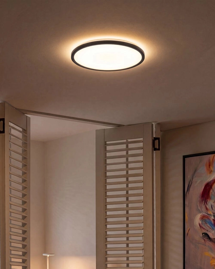 Plafoniera LED Nero 30 cm Sintetica Rotonda Pannello Luminoso LED a Filo Soffitto con Telecomando