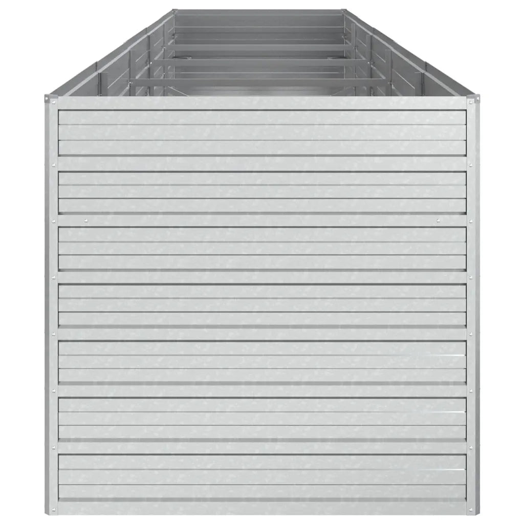 Letto Rialzato Giardino 400x80x77 cm in Acciaio Zincato Argento cod mxl 46247