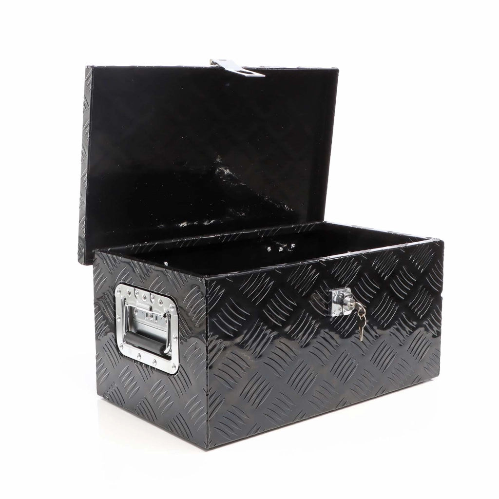 Cassetta portattrezzi in alluminio 50,8x30,5x24cm, nero, con chiave