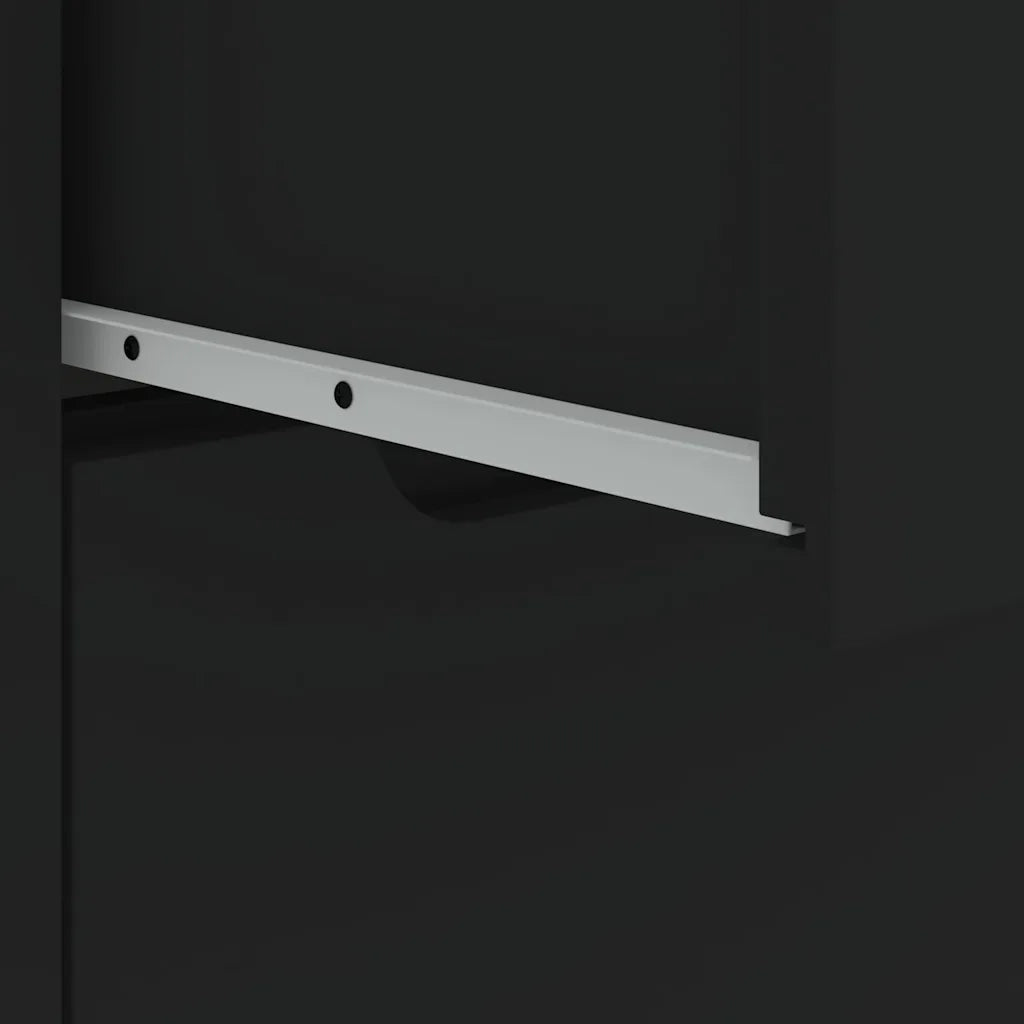 Credenza | Madia | Buffet da pranzo | Armadio da pranzo VISNES Nera 60x40x73 cm in Legno Multistrato
