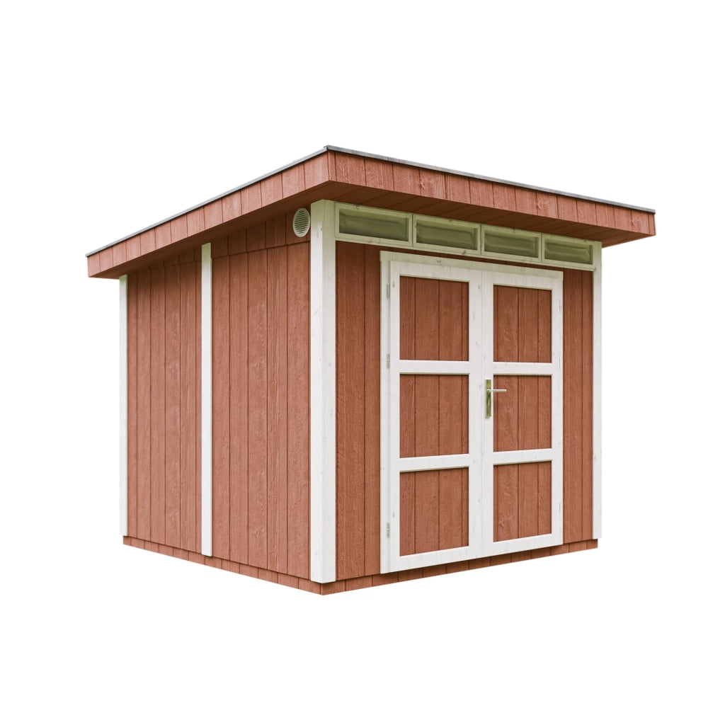Casetta da Giardino di QUALIT? PREMIUM 5,9m?²-L279xW293cm - TIMBELA M903A-REDWOOD RED