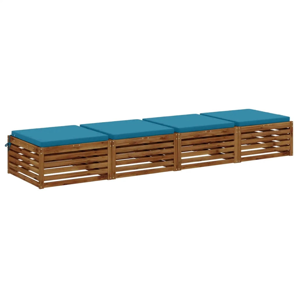 Cuscini per Sedia in 4 Pezzi SOEST 4 pz 100% Poliestere Azzurro 944686