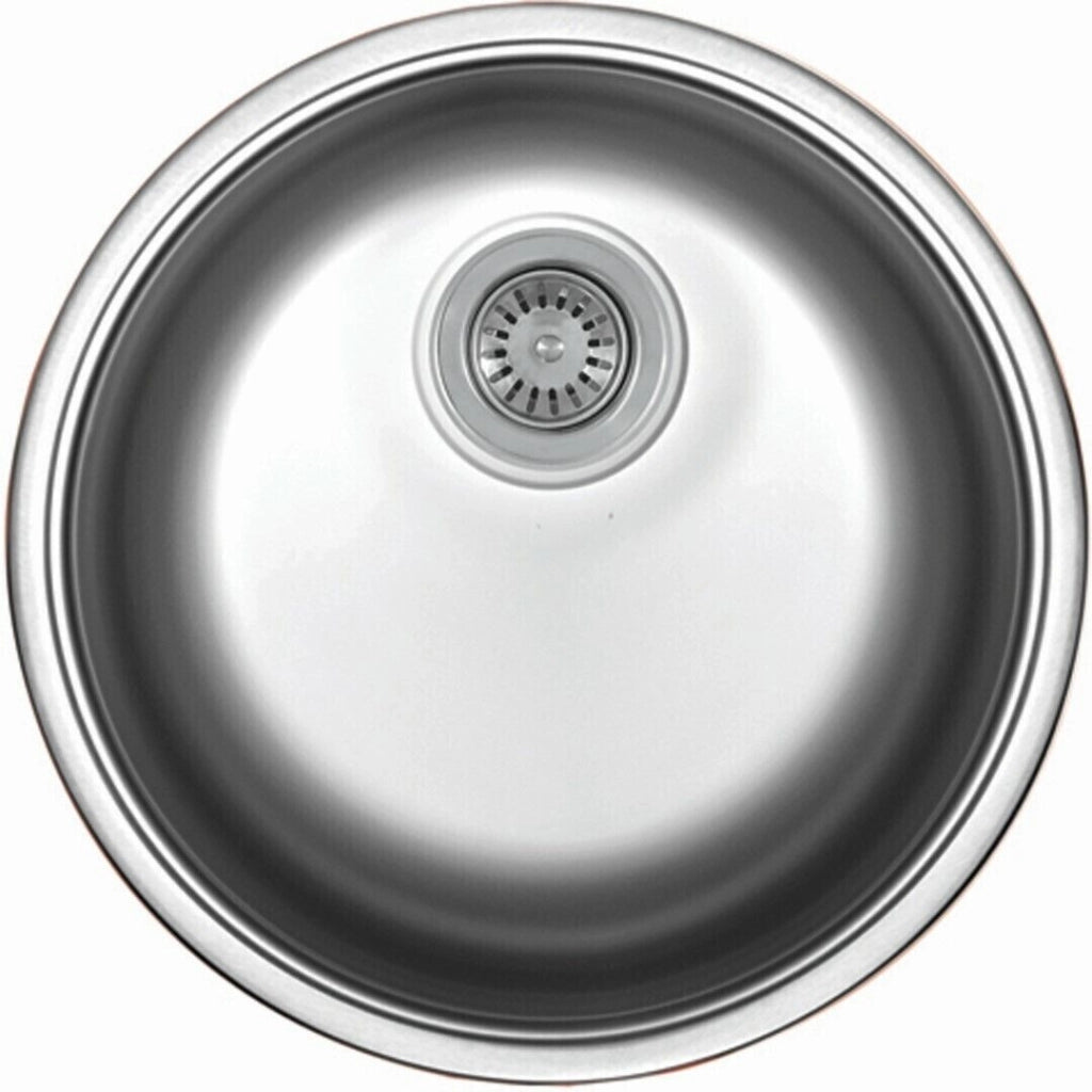 Lavello In Acciaio Inox Da Incasso Tondo Sifone E Tappo Diametro 43,5 Cm - Mabel