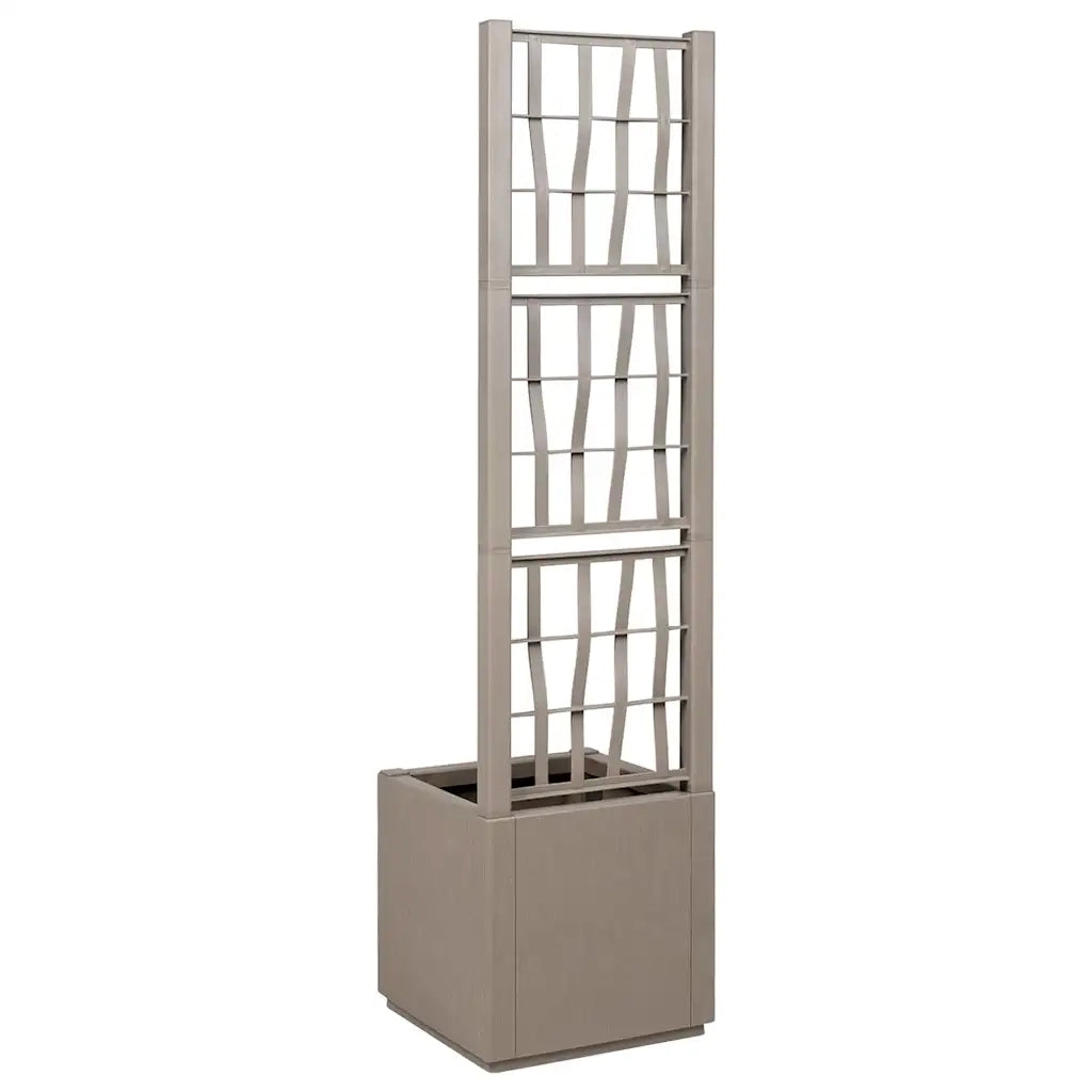 Vaso da Giardino con Trellis Marrone Chiaro 36 x 36 x 140 cm PP 42006501