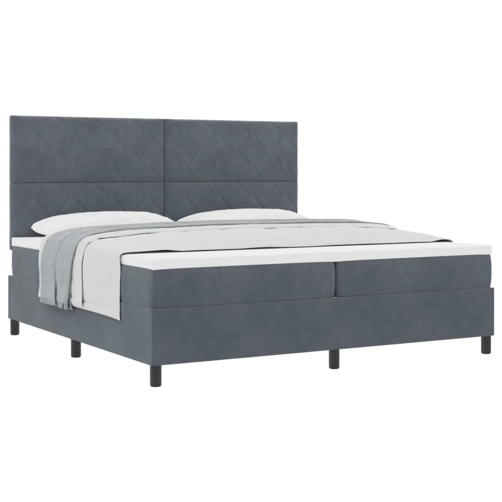 Letto a molle con materasso Grigio scuro 200 x 200 cm Velluto 3339921