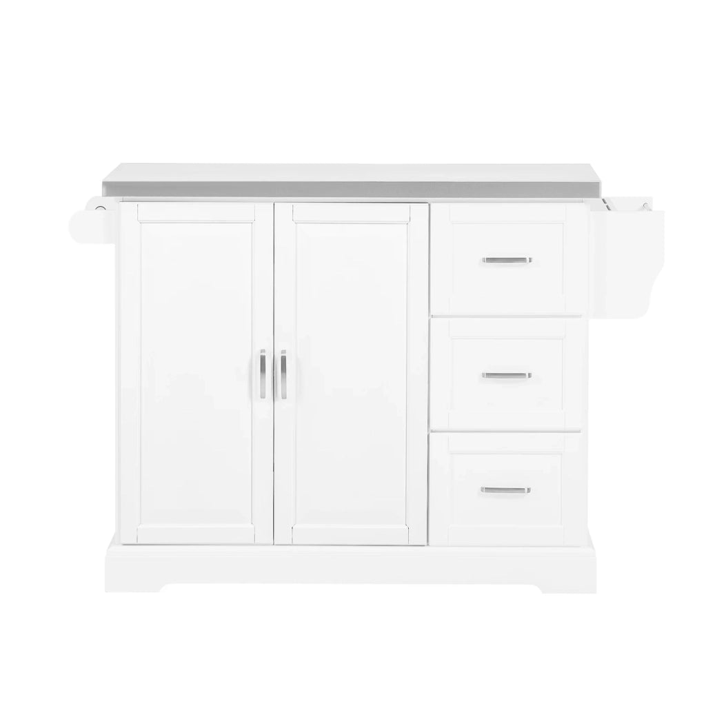 Carrello Cucina Mobile Cucina Bianco Con Route Credenza Cucina Piano in Acciaio FKW41-ST