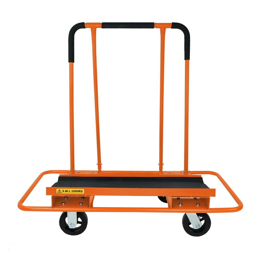 Carrello per Cartongesso 1000kg Acciaio Pesante Ruote Fisse e Girevoli