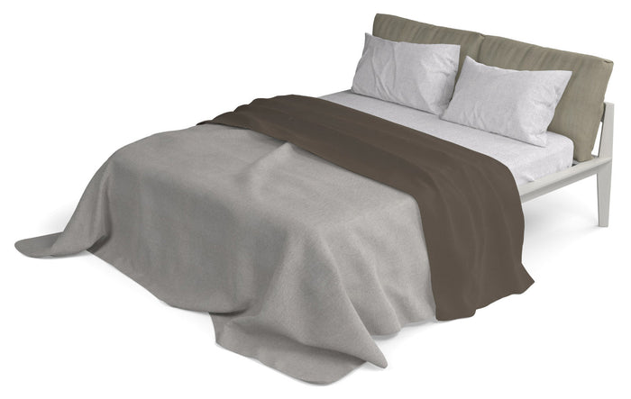 Set Lenzuola Singolo Sopra Sotto e Federe in Cotone Marrone