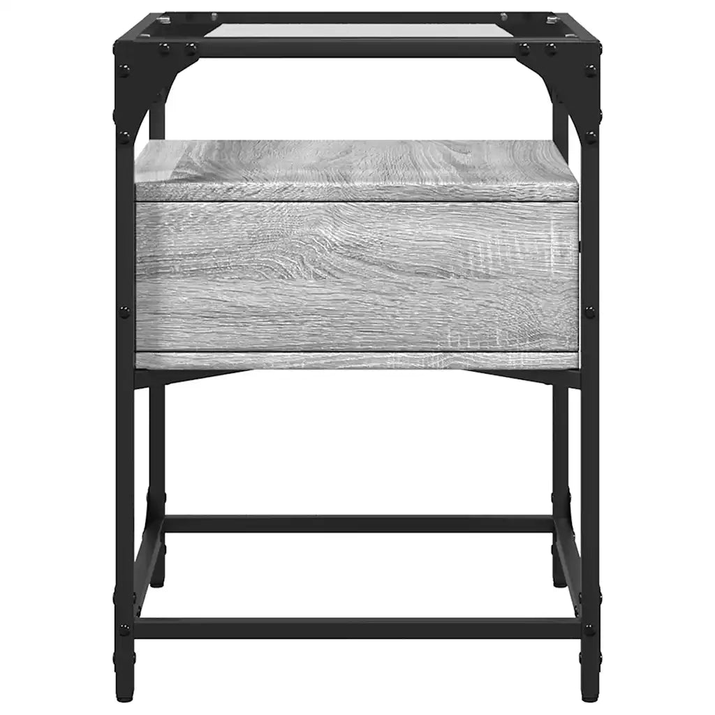 Comodini 2pz-Set di 2 Tavolino da notte Grigio Sonoma 40x40x55 cm in Legno Multistrato