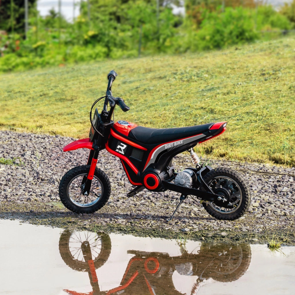 Moto Elettrica per Bambini con Acceleratore Manuale. 2 Velocit¨¤ 8-16km/h. Et¨¤ 8-12 Anni. Rosso