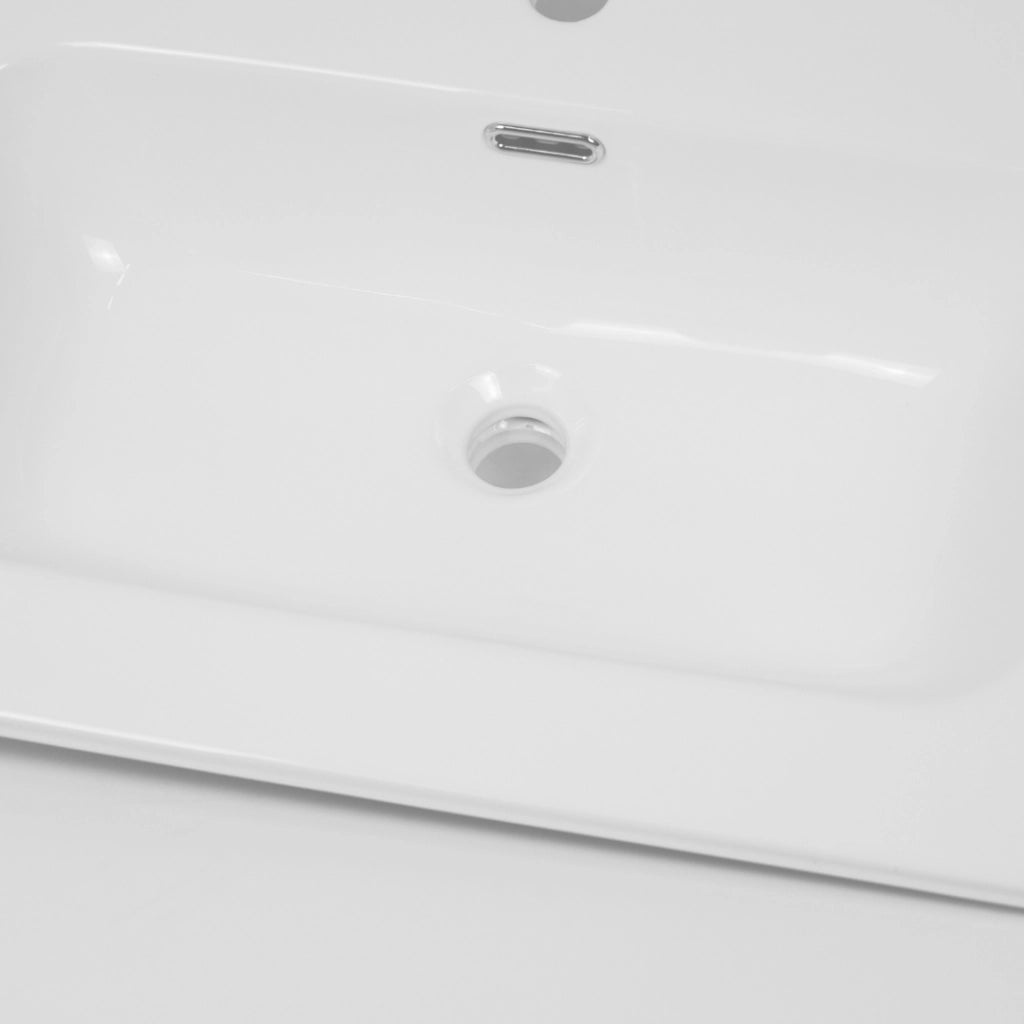 Lavabo ad incasso in ceramica bianco lucido per mobili bagno *** misure 101x46 cm, confezione 1