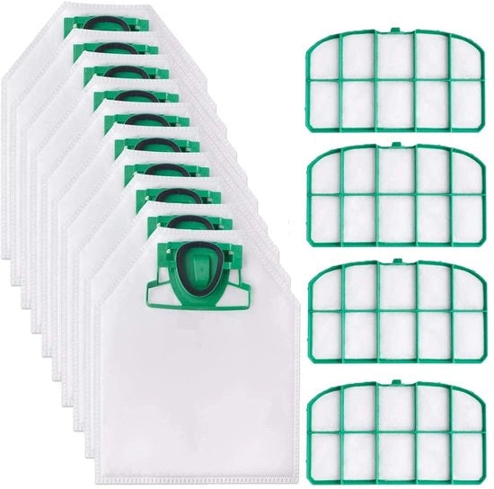 Set di filtri di riserva 9 pezzi - Sostituzione per Stufa a Vapore Vorwerk Kobold VK200/VK220 - 5 Strati Microfibra - Punti di Profumo - Lavabile e Riciclabile - Sacchi per Aspirapolvere