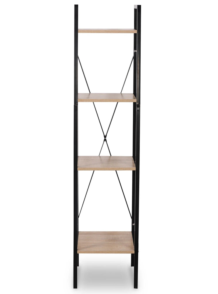 Scaffale autoportante in metallo e legno con 4 ripiani modello marrone e nero 19_0000581