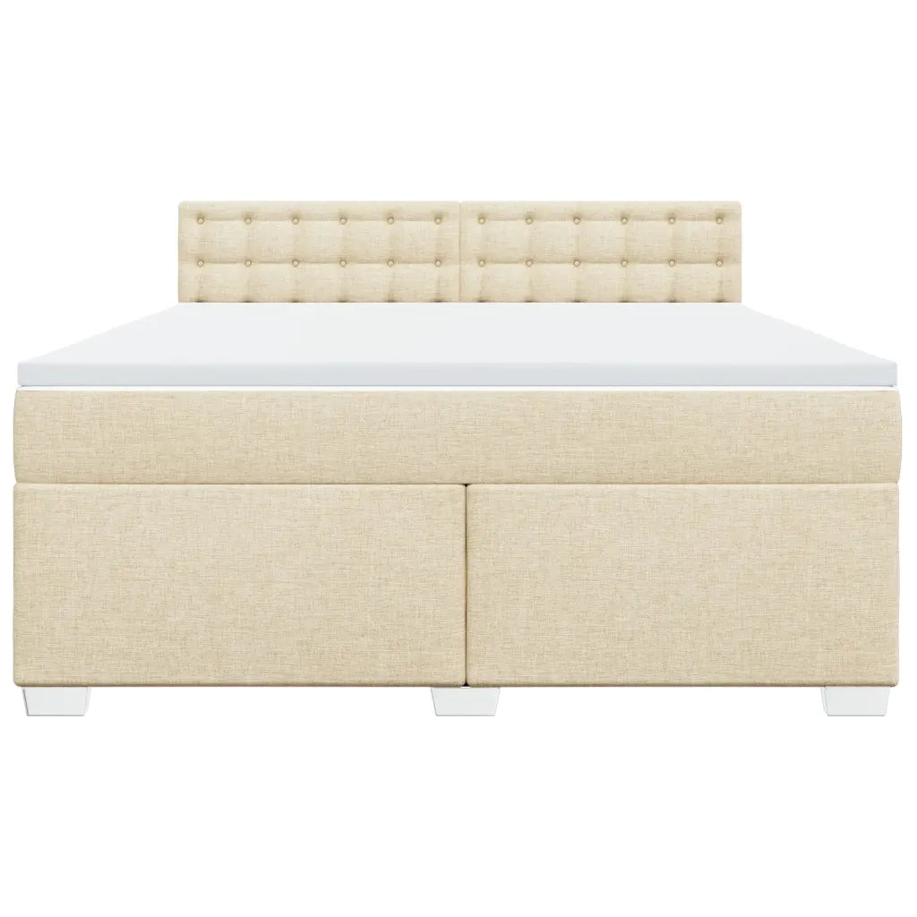 Giroletto a Molle con Materasso Crema 180x200 cm in Tessuto 3288286