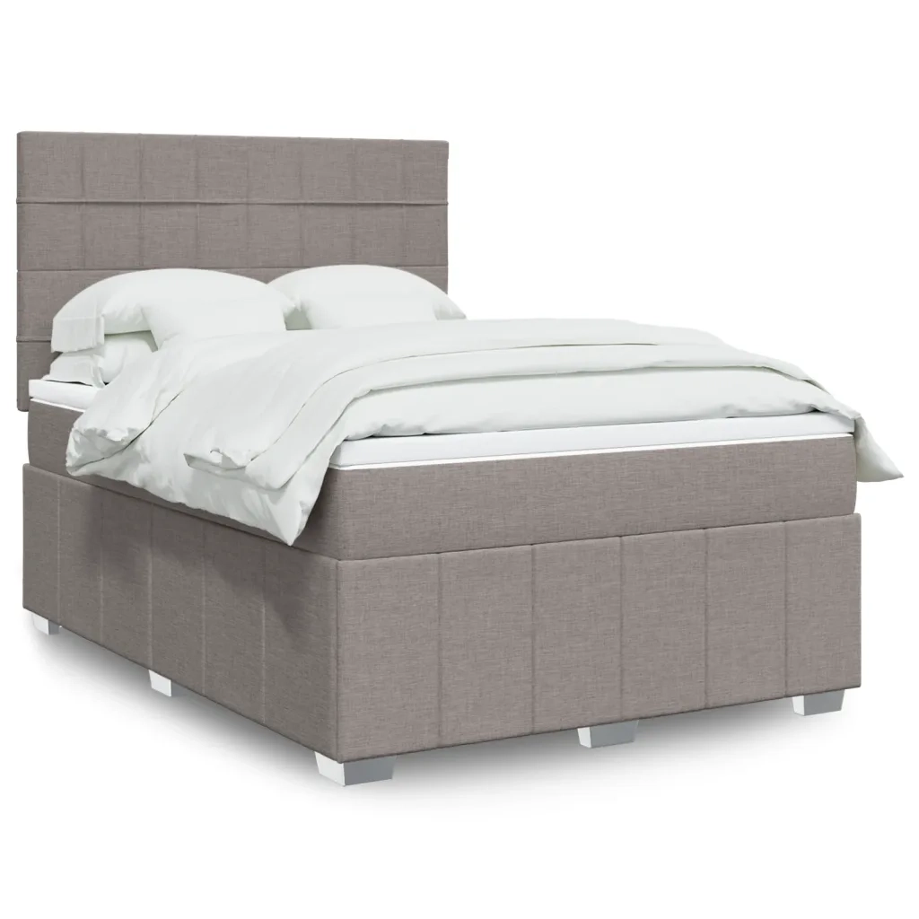 Giroletto a Molle con Materasso Tortora 140x200 cm in Tessuto 3291695