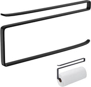 Supporto per carta da cucina senza perforazione - Nero - Sotto la cucina - Conservazione della carta da cucina in cucina/bagno - Risparmio di spazio (Nero)