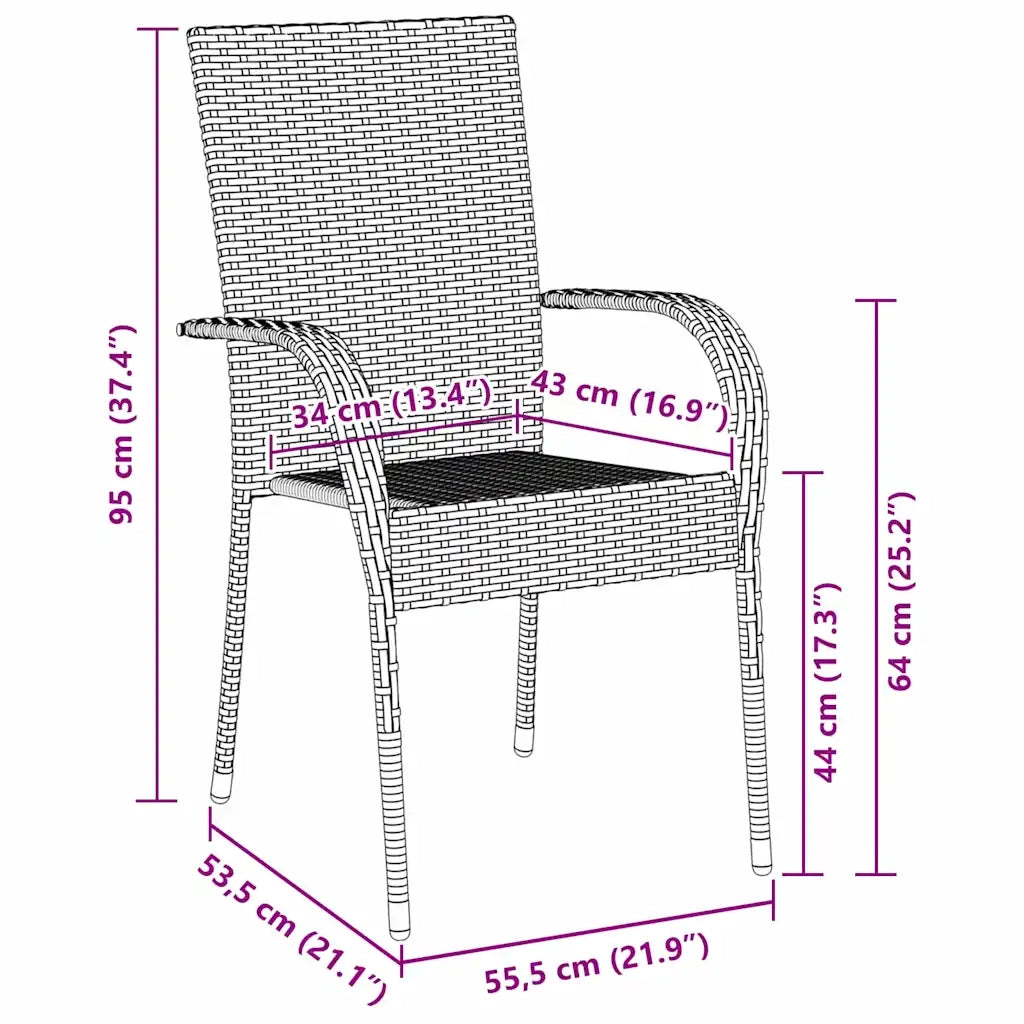 Set da Pranzo per Giardino 5 pcs Nero 3379407