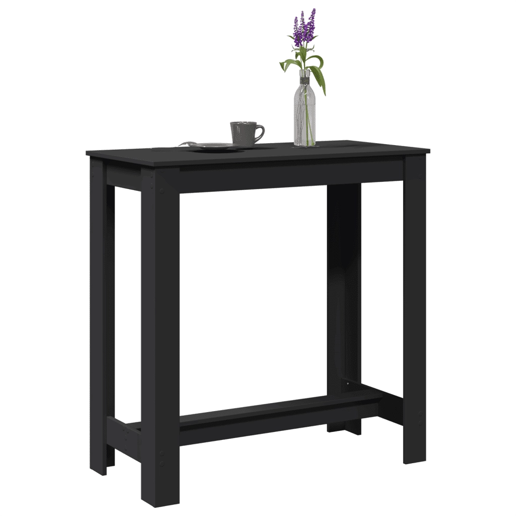 Tavolo da Bar Nero 102x50x103,5 cm in Legno Multistrato