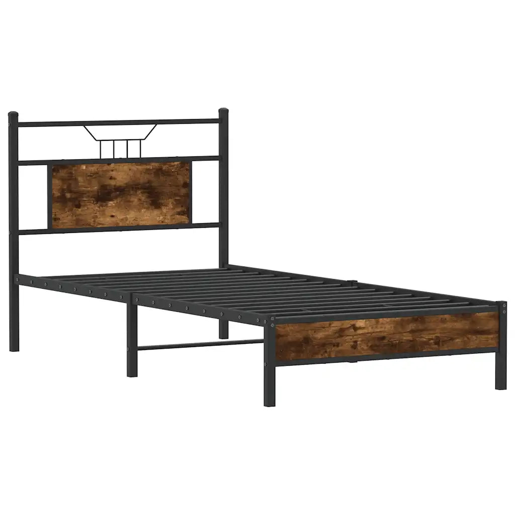 vidaXL Giroletto senza Materasso Rovere Fumo 80x200 cm in Truciolato