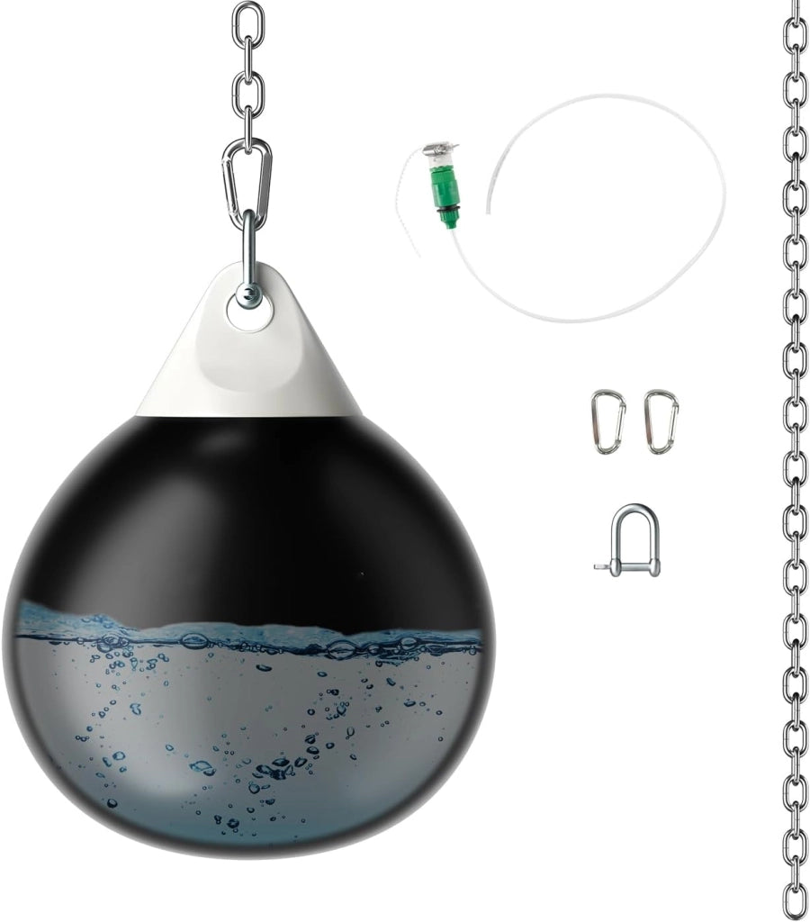Sacco da boxe per acqua φ55 cm, sacco da allenamento con sacco da 80 kg, borsa da giardino con tubo dell'acqua, catena in metallo e moschettone, per adulti e ragazzi