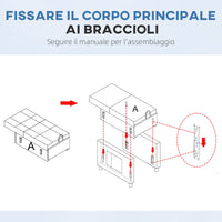 Poltrona Letto Reclinabile con Cuscino Extra 69x82x85cm Grigio Chiaro