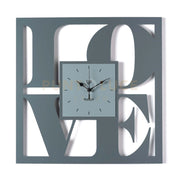 orologio da parete di design love Petrolio/verde marino in Ferro 50x50h cm