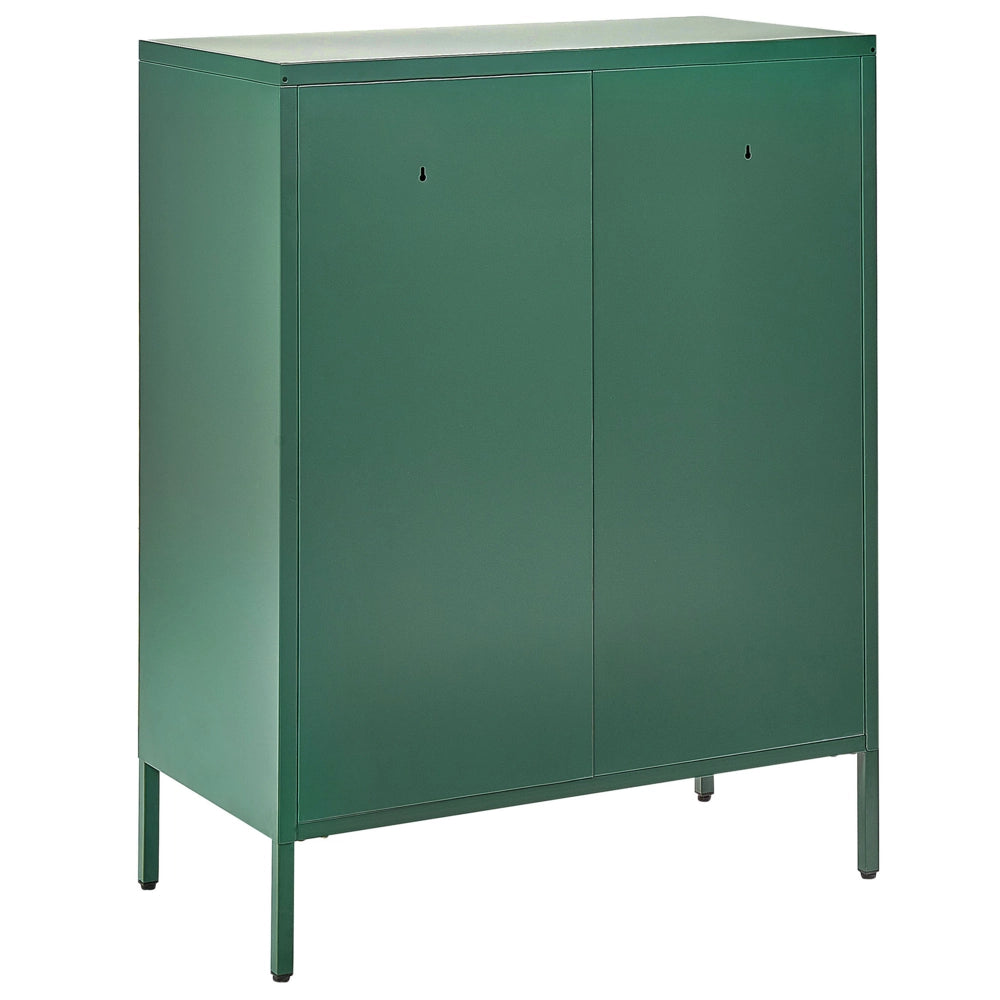 Armadio a 4 cassetti in metallo verde scuro in acciaio stile industriale per home office