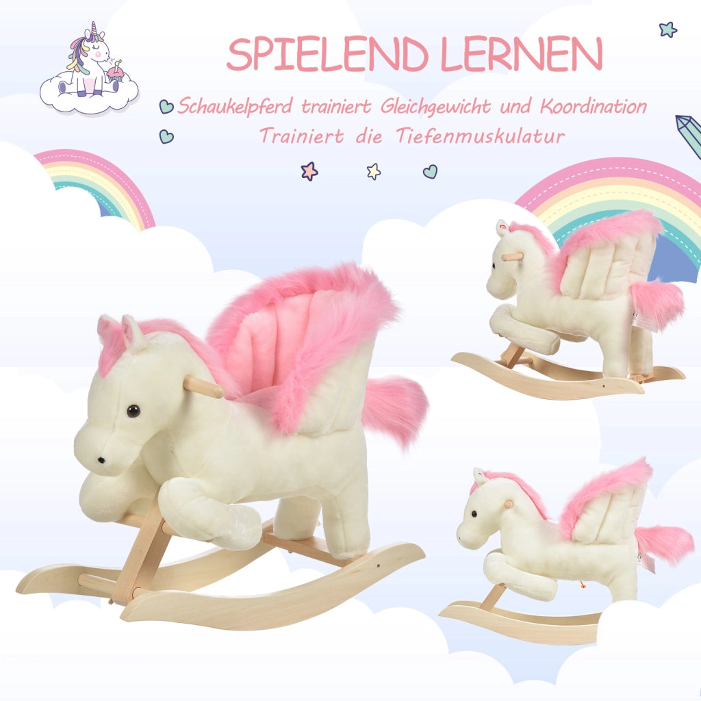 Cavallo a dondolo con effetti sonori ¨C Xylo ¨C peluche con maniglie per bambini 1,5-3 anni