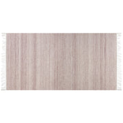 Tappeto in PET riciclato colore rosso chiaro con frange 80 x 150 cm interno esterno