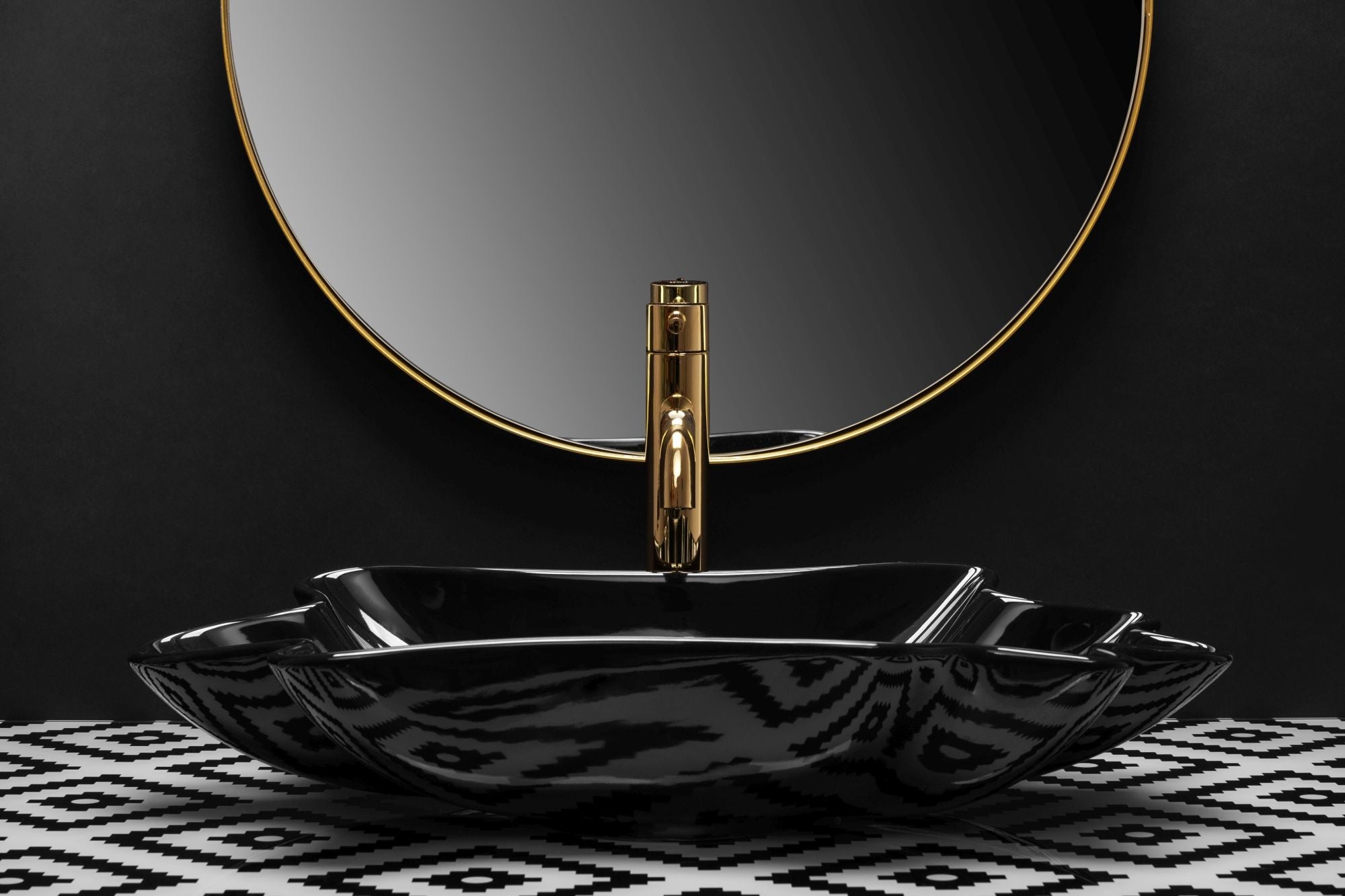 Lavabo Da Appoggio Rea Sea Black + Tappo Click-clack