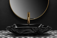 Lavabo Da Appoggio Rea Sea Black + Tappo Click-clack