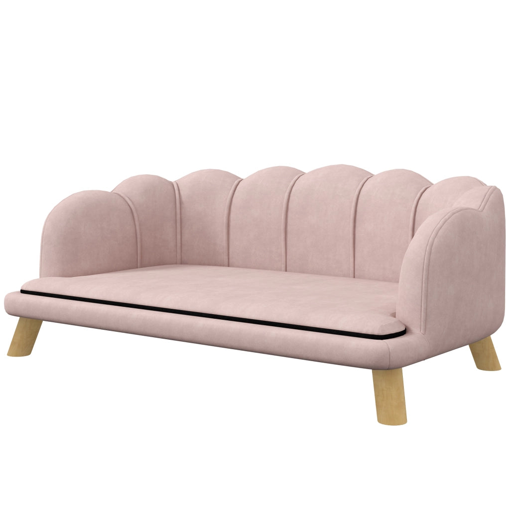 Divano per cani ¨C zephmum ¨C rosa, legno, imbottito