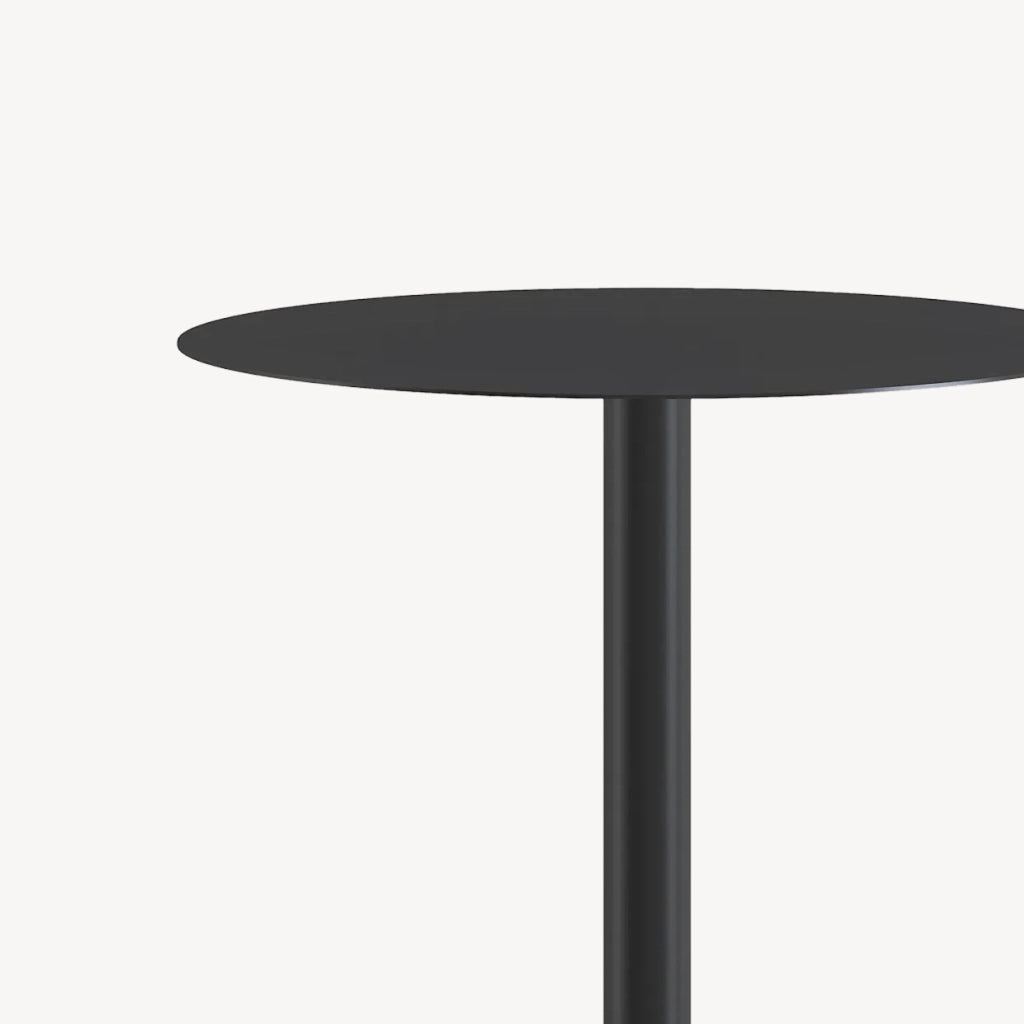 Tavolino Laterale da Divano Nastätten Metallo Piano Rotondo - Nero opaco [en.casa]