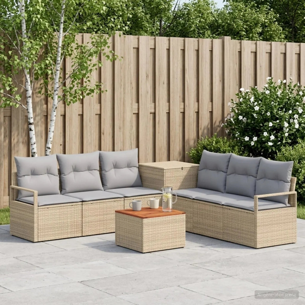 Set di divani 8 pz Beige e Grigio Chiaro 3448181