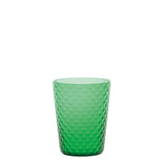 Zafferano Set 6 Bicchieri Tumbler Collezione Isolano in vetro soffiato a mano color verde con lavorazione effetto diamantato, alta qualità artigianale