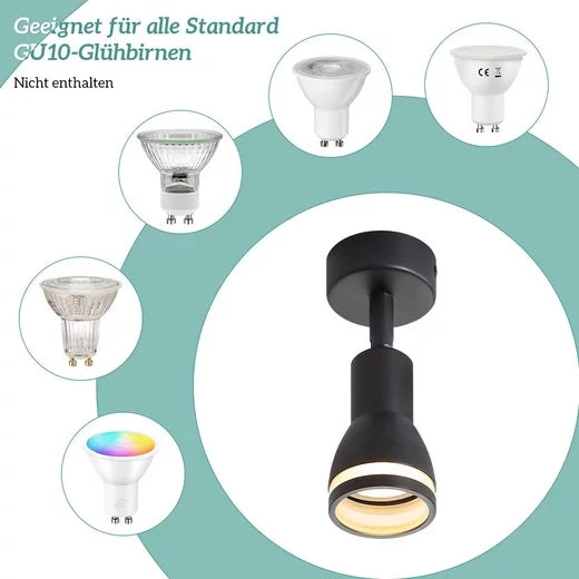 ZMH Faretto da soffitto moderni 1 fiamma GU10 metallo per portico cucina ufficio