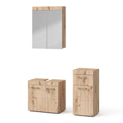 Vicco Set mobili bagno Quercia Wotan 3 parti, con armadio midi