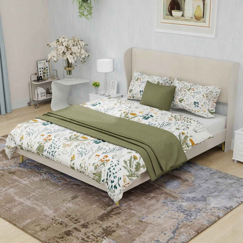 Letto imbottito 140x200 beige - Xylo - Minimalista