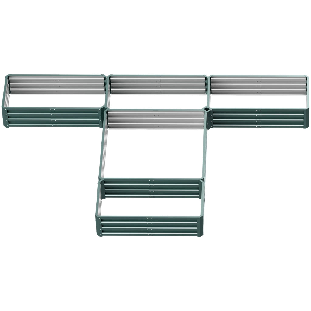 Fioriera Quadrata Giardino ¨C Minimal ¨C Acciaio 5 Pezzi Verde