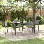 Set da Giardino 5 Pezzi Grigio Polyrattan