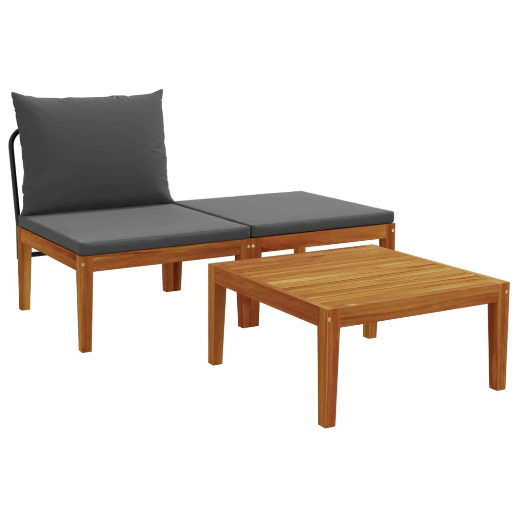 3 pcs Set di relax Legno di Acacia Massello Naturale 42022073