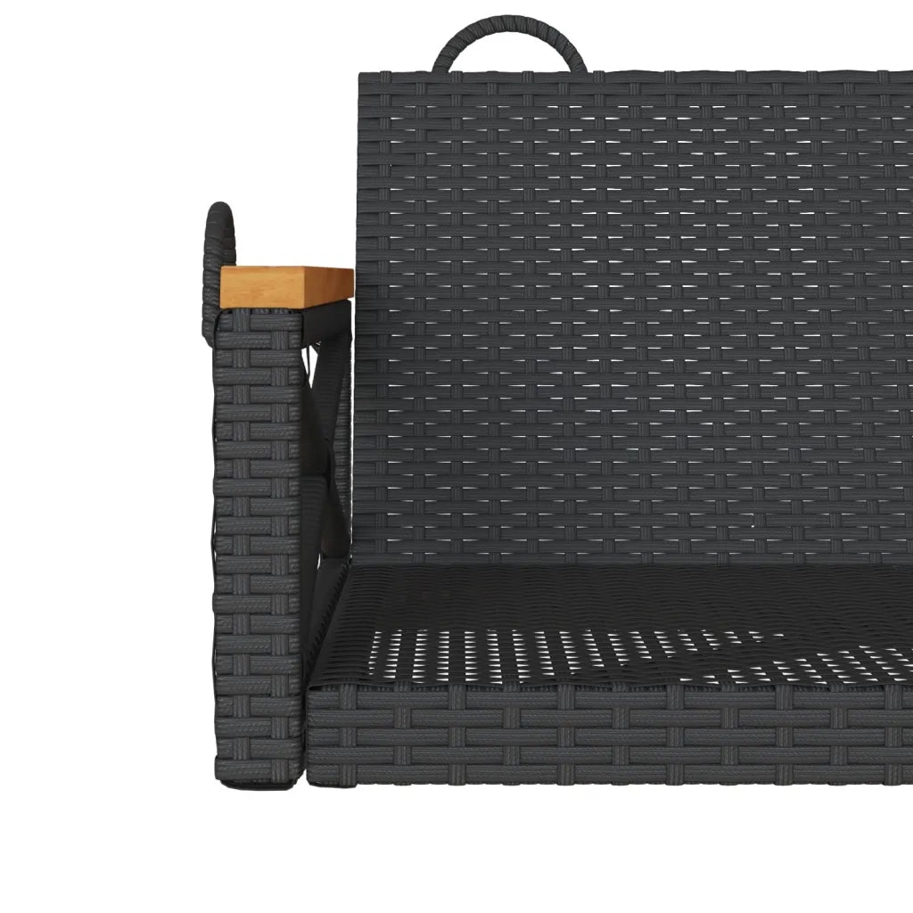 Panca da Giardino | Panchina a Dondolo Nera 63x62x40 cm in Polyrattan