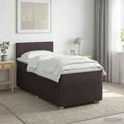 Letto box spring con materasso Marrone Scuro 100 x 200 cm 3451401